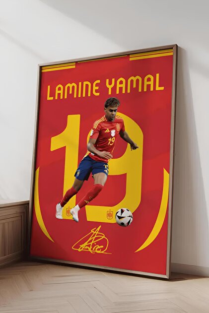 HandMadeBuy Lamine Yamal Dijital İmzalı Poster (Çerçevesiz) – Genç