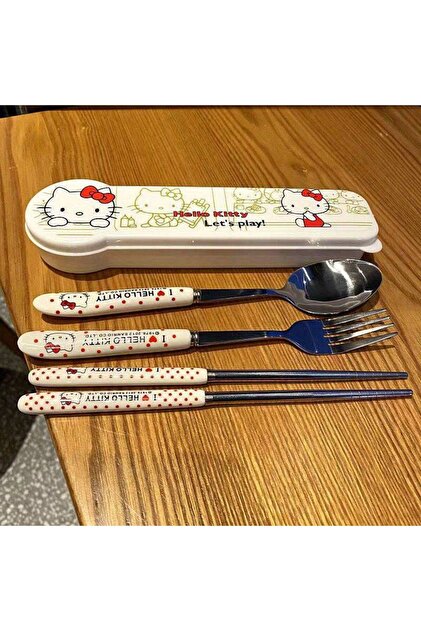 ada çanta kırtasiye Hello Kitty figürlü paslanmaz çelik kutulu