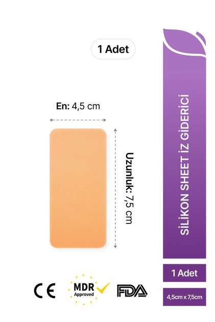 Silikon Jel Iz Giderici Akne Lezyon Skar Yara Için Kesilebilir Ten Rengi (7,5x4,5cm)