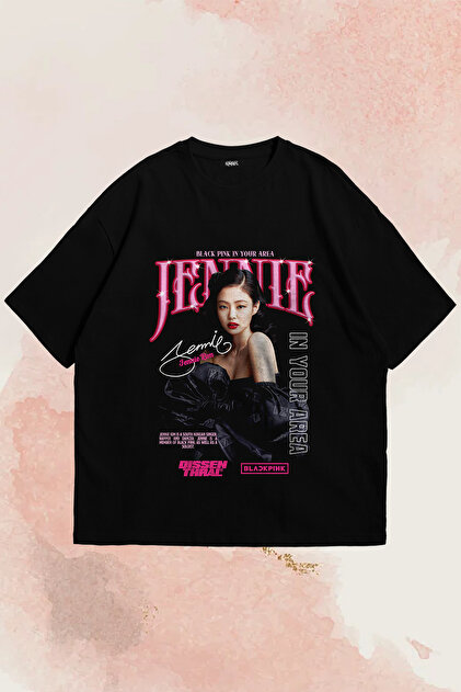 Grove Fashion Blackpink Jisoo Baskılı Unisex Oversize Tshirt