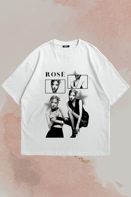 Grove Fashion Blackpink Rose Unisex Ovesize T-Shirt - Fiyatı