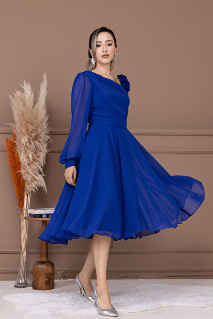 blue plunge maxi dress Designer Plunging Neckline Cocktail Dress
