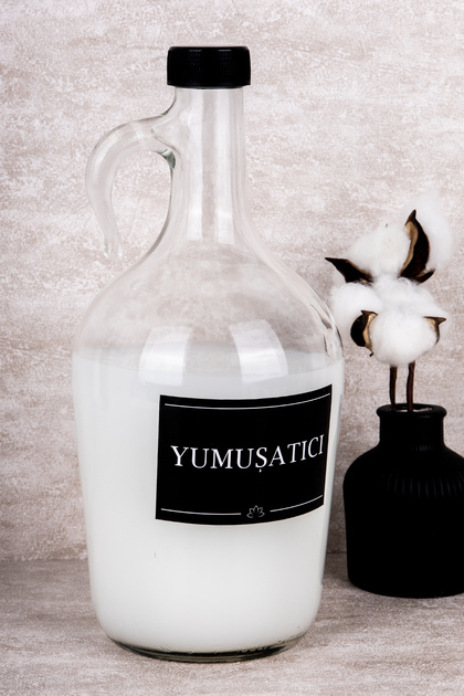 Glass Gallon Bottle with Softener Label 1500ml Detergent Storage Box Bathroom Organizer