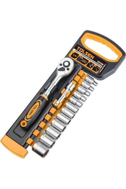 14Pcs 1/4" Ratchet Handle With Sockets Set (Industrial),15150