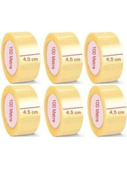 6 Adet 100 Metre A Kalite Koli Bandı 45mm×100mt Hotmelt Güçlü Koli Bantı Koli Bandı
