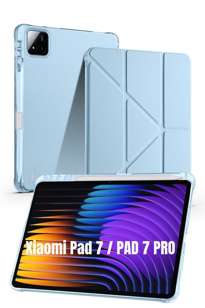 Xiaomi Pad 7 / Pad 7 Pro Uyumlu Kılıf Kalem Bölmeli Standlı Uyku Modlu Akıllı Kapak