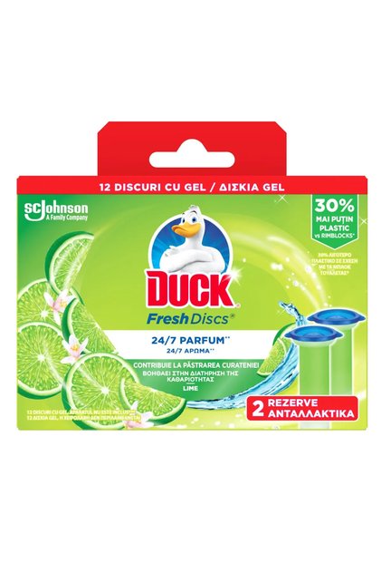 Rezerve odorizant gel Fresh Discs Lime, pentru vasul toaletei 12 discuri