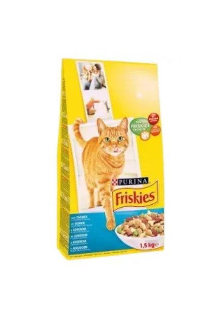 Hrana uscata pentru pisici adulte Friskies, somon si legume, 1.5Kg