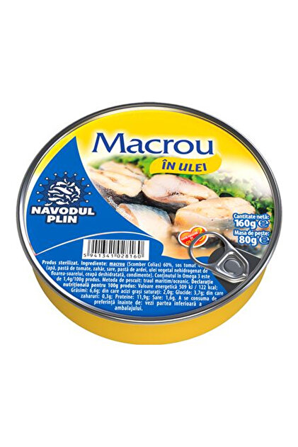 Macrou in ulei de floarea-soarelui, 160g
