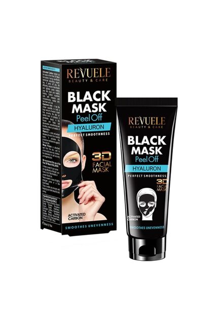 Masca Revuele, Black Mask "peel off"cu acid hyaluronic, 80 ml