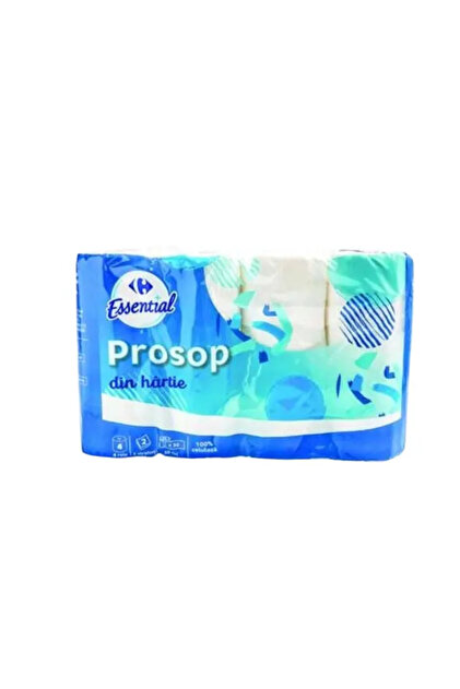 Prosoape de bucatarie Carrefour Essential, 2 straturi, 4 role