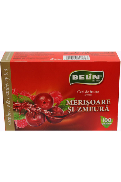 Ceai Merisoare si Zmeura, 100 plicuri, 200g