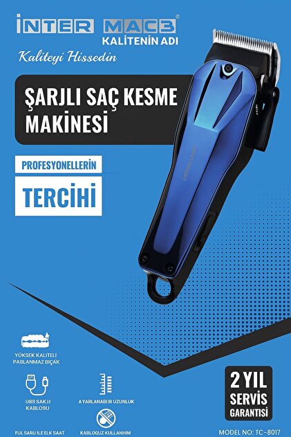 Genel Markalar inter Mac3 Şarjlı Saç Kesme Makinesi TC-8017 (5067