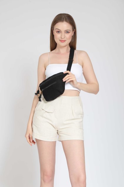 West Solid Color Waist Bag for Daily Travel Use with Comfortable Arm Strap
