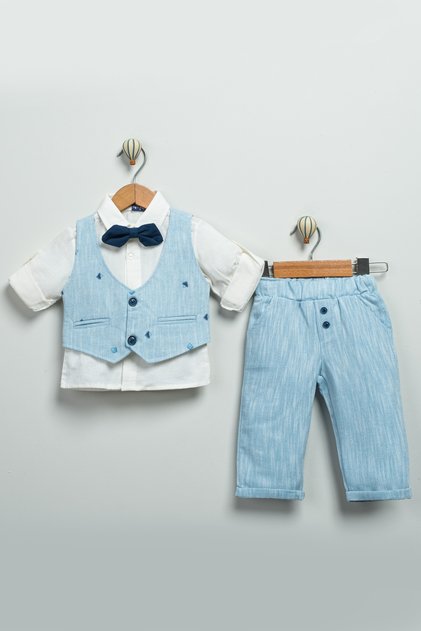 3-Piece Bow Tie Vest Shirt and Pants Baby Boy & Kids Set