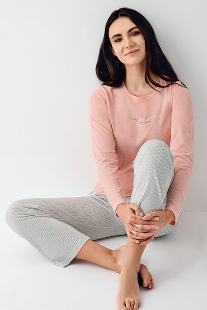 Women's Winter Regular Fit Orange Pajama Set Pc9050-S-V2