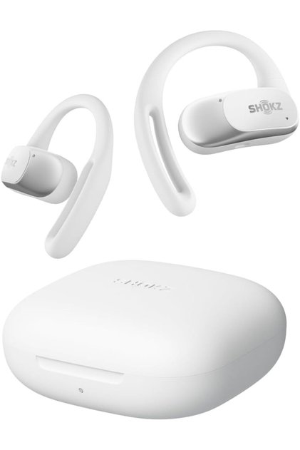 OpenFit Air Open-Ear Headphones, True Wireless Bluetooth Earphones with Microphone, Earbuds with Air Earhook, Fast Charging, 28h Playtime, IP54 Waterproof for Workout - White