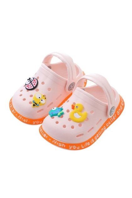 Saboți pentru copii Mixbo, model Crocs, accesorii detașabile, spumă, roz, mărimea EU 24-25