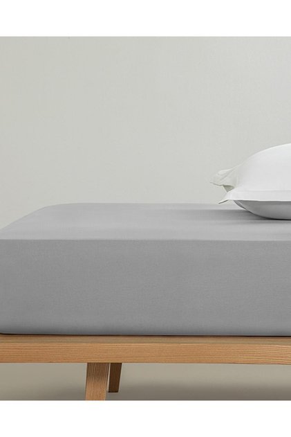 Flat Cotton Single Fitted Sheet Pebble 100X200 cm (4.08.2025)