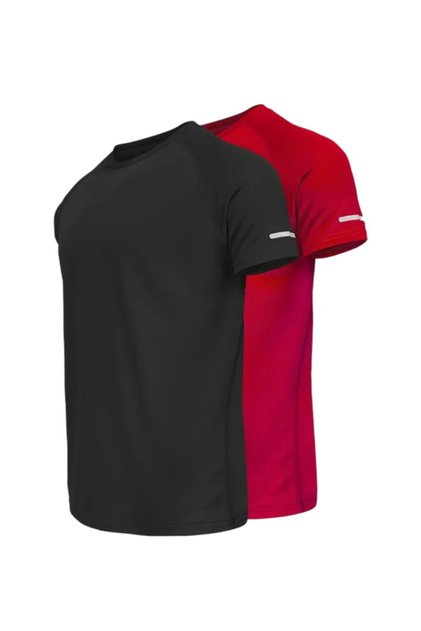 2 Pack Athletic Technical Performance Sports T-Shirts with Quick Dry Feature