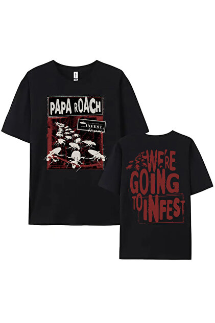 Siyah PAPA ROACH Rock Grubu