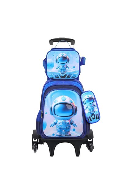 Trolley Bag Set for Kids, Lightweight Water-proof, Trolley Bag Blue Astronaut