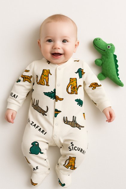 Baby Boy Newborn Safari Jumpsuit
