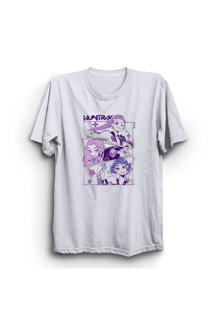 Huntrix Poster, K-Pop Demon Hunters, Anime Manga Printed Unisex, 100% Cotton T-Shirt