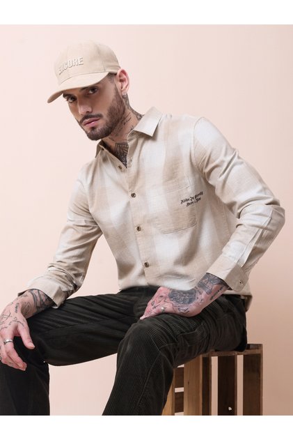 Checked Print Regular Fit Long Sleeve Shirt