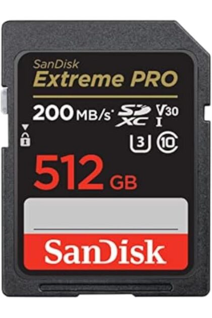 512GB Extreme PRO SDXC Card + RescuePRO Deluxe, up to 200MB/s, UHS I, Class 10, U3, V30