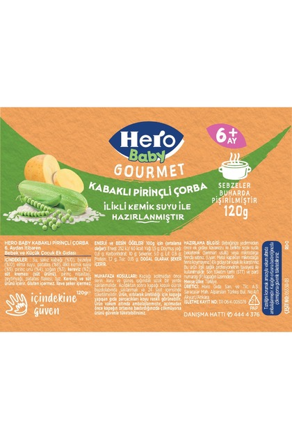 Hero Baby Gourmet Kabaklı Pirinçli Kavanoz Mama 120g x6 - Fiyatı