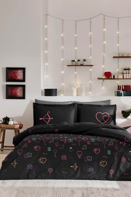 Ranforce Gleam Love Double Duvet Cover Set