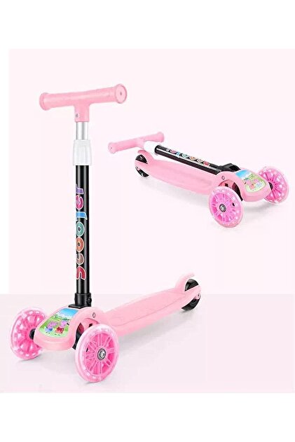 Baby girls pink folding scooter easy to carry and store