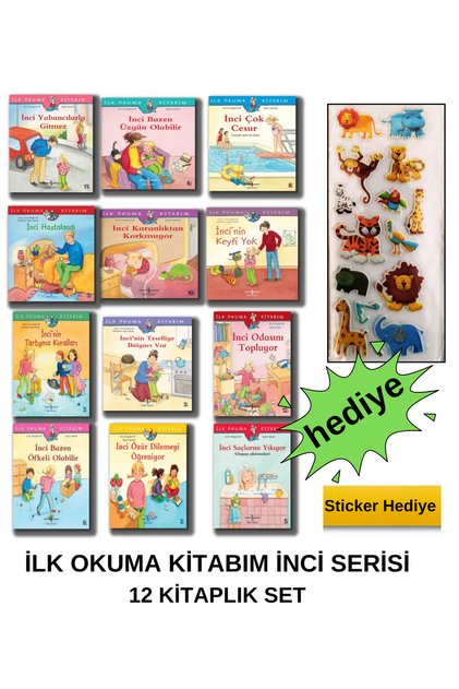 My First Reading Book İnci’nin Maceraları Serisi – 12 Books (1St-2Nd Grade) Kindergarten Class) + Gift Sticker