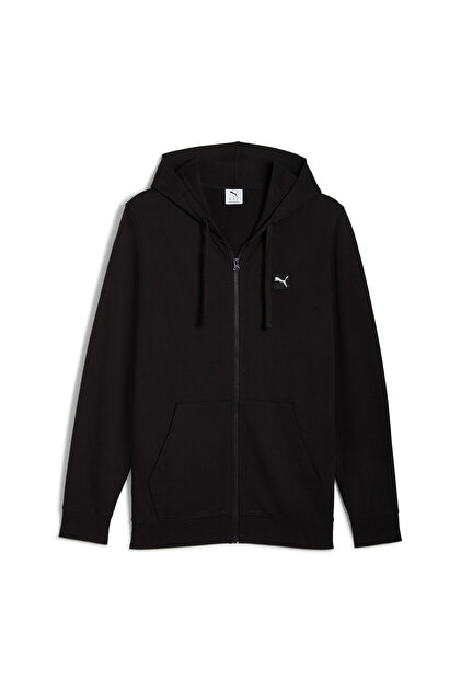 Puma Ess Elevated Fz Hoodie Erkek Siyah Günlük Stil Sweatshirt