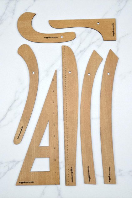 Set de 7 rigle din lemn Riga-4mm 1. Set de rigle de calitate pentru tăiere și modelare din MDF de fag