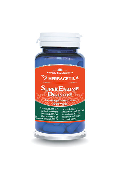 Super Enzime Digestive, 60 capsule,