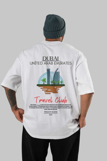 Dubai United Arab Emirates Back Printed Oversize T-Shirt Men Women Cotton Crewneck Tshirt