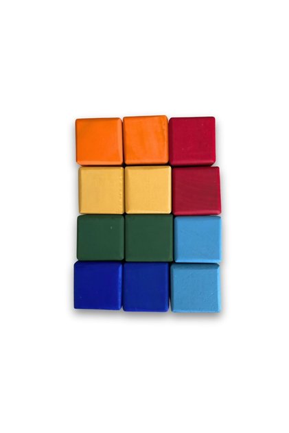 Wooden Cubes Educational Open Ended Toy - 4 cm - Hornbeam - Set of 12 - Baby Kids Wooden Toy