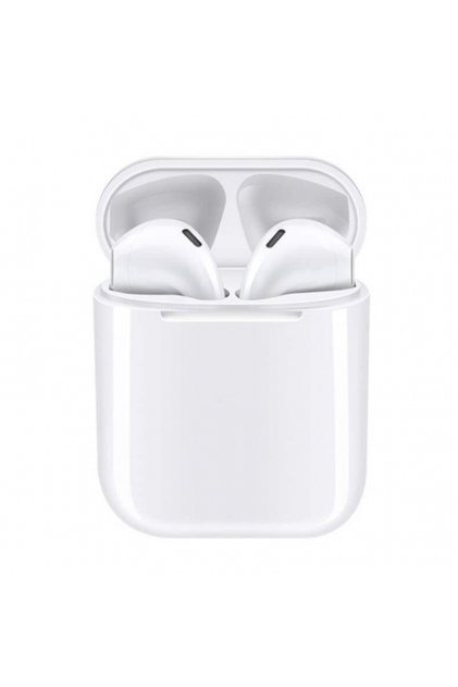 Căști wireless i12 Bluetooth 5.0, compatibile cu Android și iOS, control tactil, albe