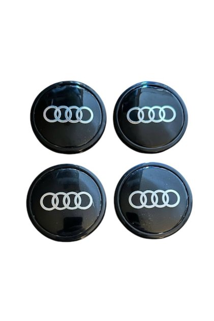 Set 4 capace roti 65mm exterior, 56mm interior Audi negru compatibil/inlocuitor janta aliaj