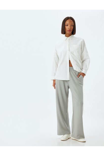 Women's Grey Wide Leg Sweatpants