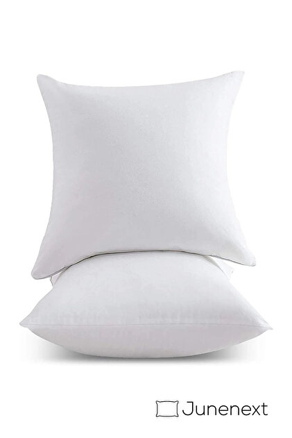 2 Adet Kırlent Dolgun Kare Iç Yastık 45x45 cm Antialerjik Elyaf Koltuk Yastıgı