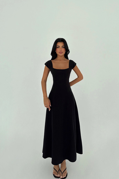 Black Strappy Long Dress