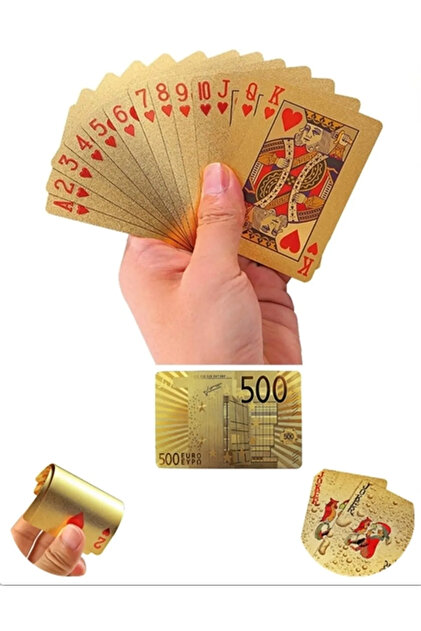 Boldy Altın Oyun Kartı Altın Iskambil Kağıdı Gold Poker Kartı Gold