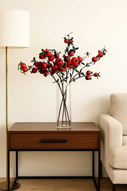 YAPAY ÇİÇEK NAR 4 DALLI 80CM