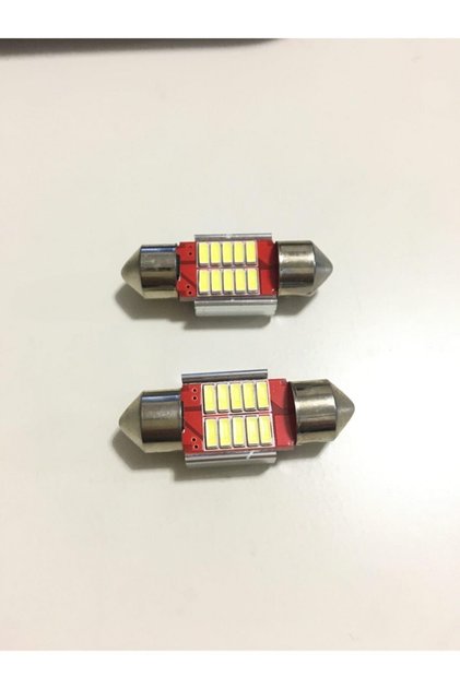 Japanese Type Sofit Bulb 12 Volt White 12 LEDs 31mm 2 Pieces Sofit LEDs