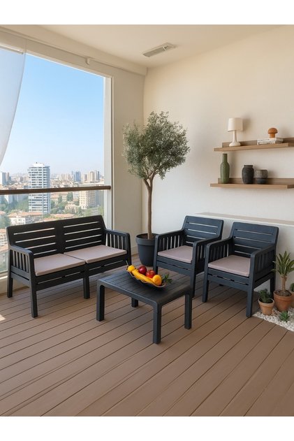 Ada 2+1+1+S Bahçe Takımı / Balkon - Bahçe - Teras Mobilyası
