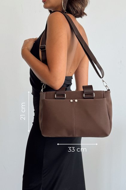 Stylish Quality Medium Size Soft Leather Multi-Pocket Hand and Shoulder Bag. Boy 21 cm Width 33 cm