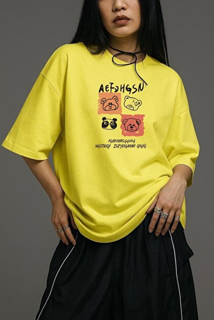 Teddy Bear Printed Unisex Oversize T-Shirt